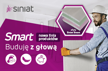 Reklama nowej linii produktów Siniat Smart z wykonawcą 